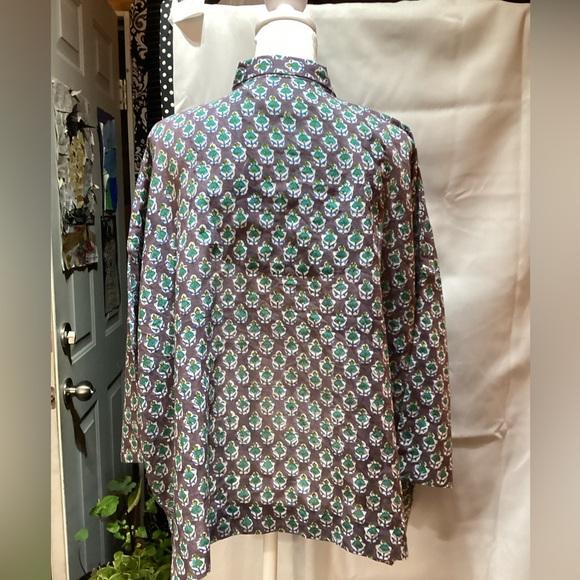Gretchen Scott Floral Patterned Lightweight Blouse Made in India Size M/L - Picture 4 of 8